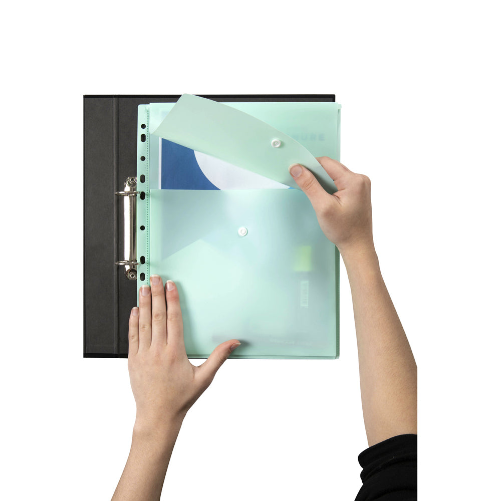 2025892-marbig-pastel-top-open-a4-ring-binder-wallet-pocket-sleeve-green