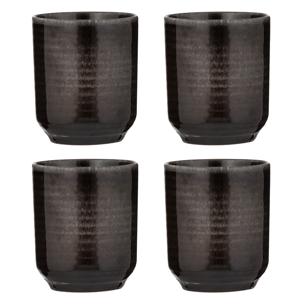 60833-4pk-ladelle-melange-cornflower-stoneware-390ml-10cm-tumbler-charcoal