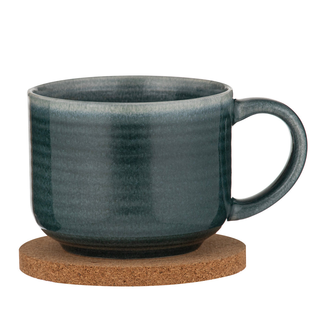 60835-2pc-ladelle-melange-stoneware-cork-490ml-mug-coaster-set-teal