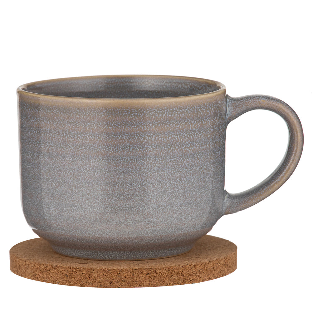 60837-2pc-ladelle-melange-stoneware-cork-500ml-mug-coaster-set-light-grey