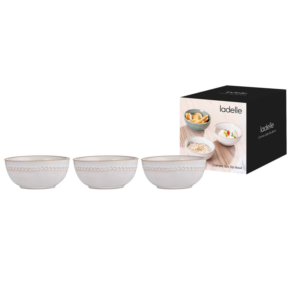 60851-3pk-ladelle-cameo-stoneware-10cm-dip-bowl-round-ivory