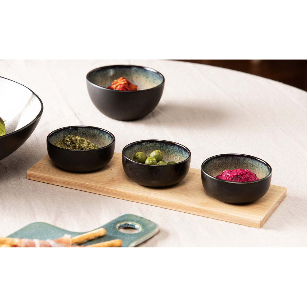 60870-4pc-ladelle-fusion-stoneware-oak-bowl-tray-set-round-mocha