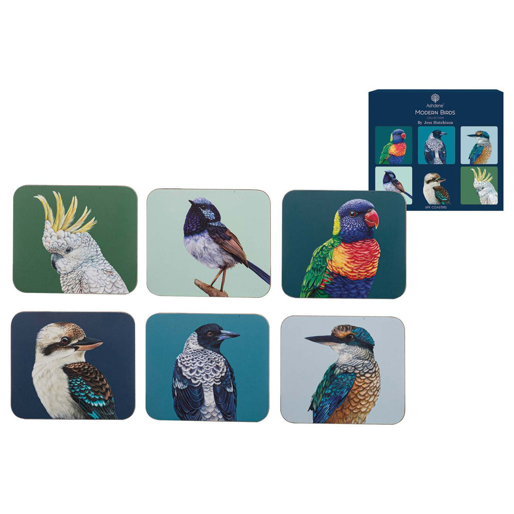 521865-6pk-ashdene-hardboard-cork-11cm-modern-birds-coaster-assorted