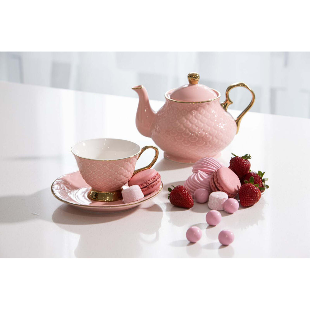 521906-ashdene-new-bone-china-ripple-blush-teapot-2-teacup-set-pink