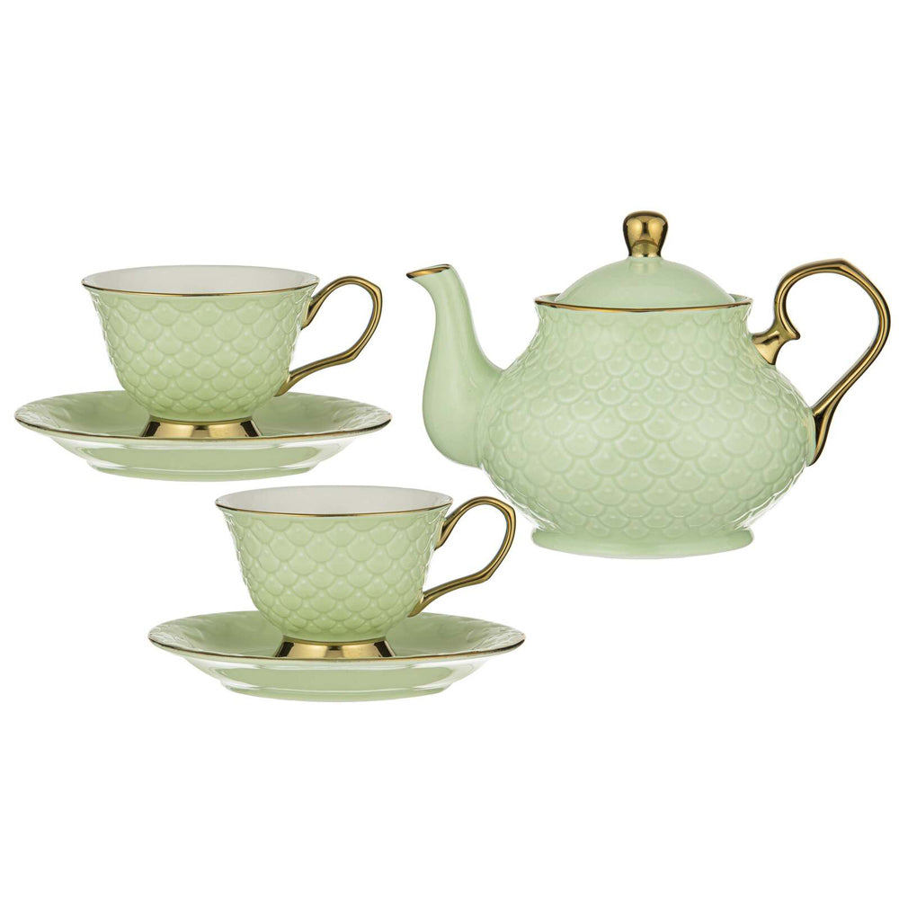 521908-ashdene-new-bone-china-ripple-pistachio-teapot-2-teacup-set-green