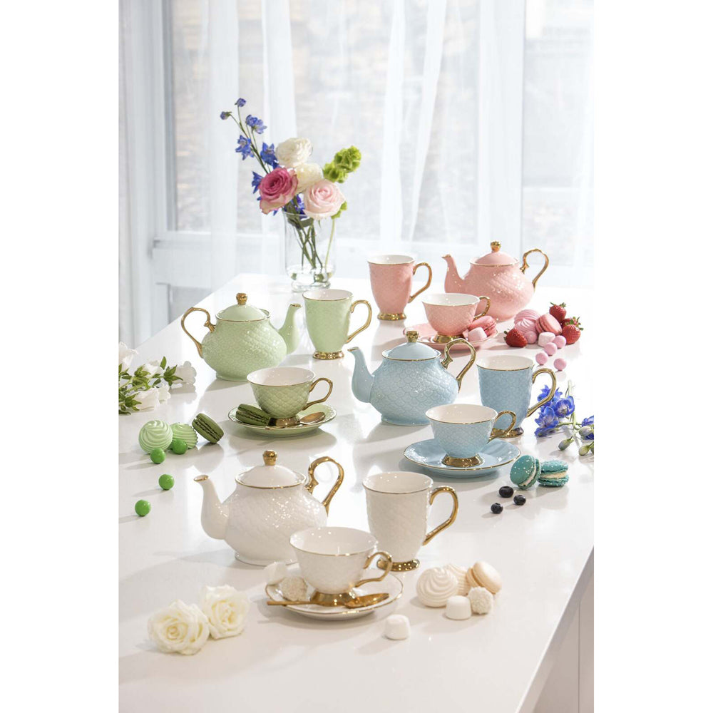521908-ashdene-new-bone-china-ripple-pistachio-teapot-2-teacup-set-green