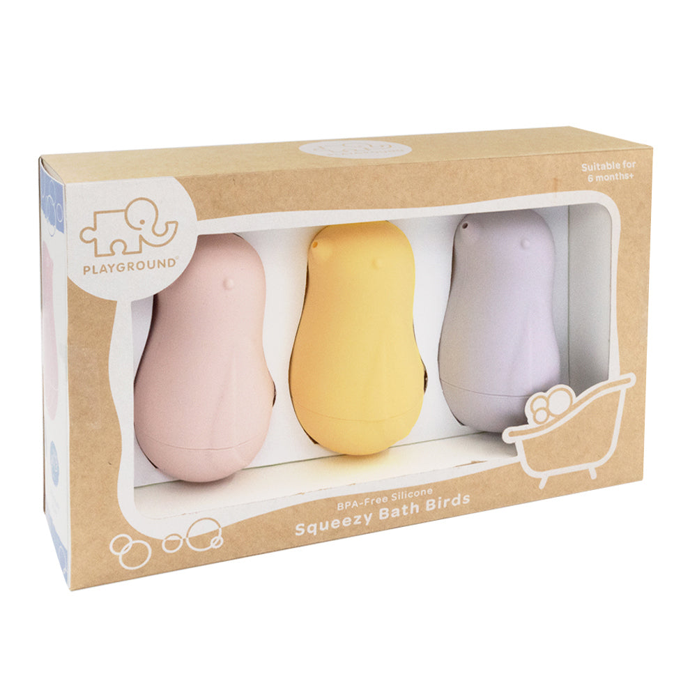4230202-3pk-playground-8-5cm-silicone-squeezy-bath-birds-kids-toy-6m
