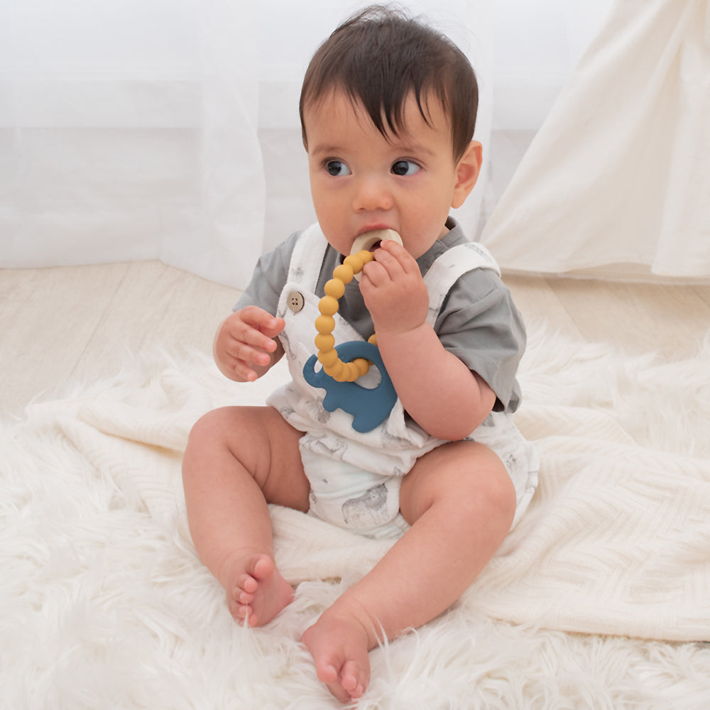 4236110-playground-baby-11cm-silicone-beechwood-elephant-teether-3m-steel-blue