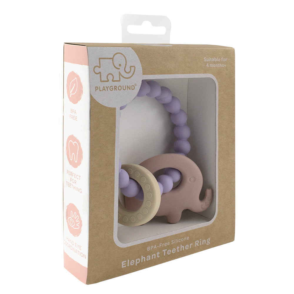 4236111-playground-baby-11cm-silicone-beechwood-elephant-teether-3m-lilac