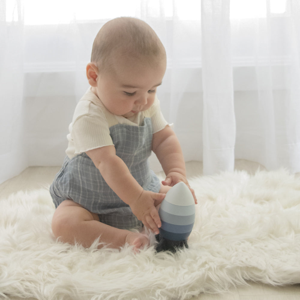 4237109-playground-11cm-silicone-rocket-stacking-puzzle-baby-infant-toy-6m