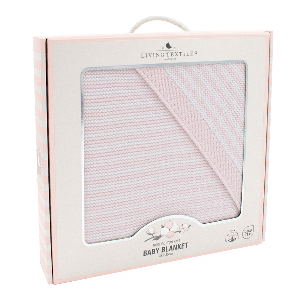 4322845-living-textiles-baby-85cm-cotton-knitted-stripe-blanket-blush-white