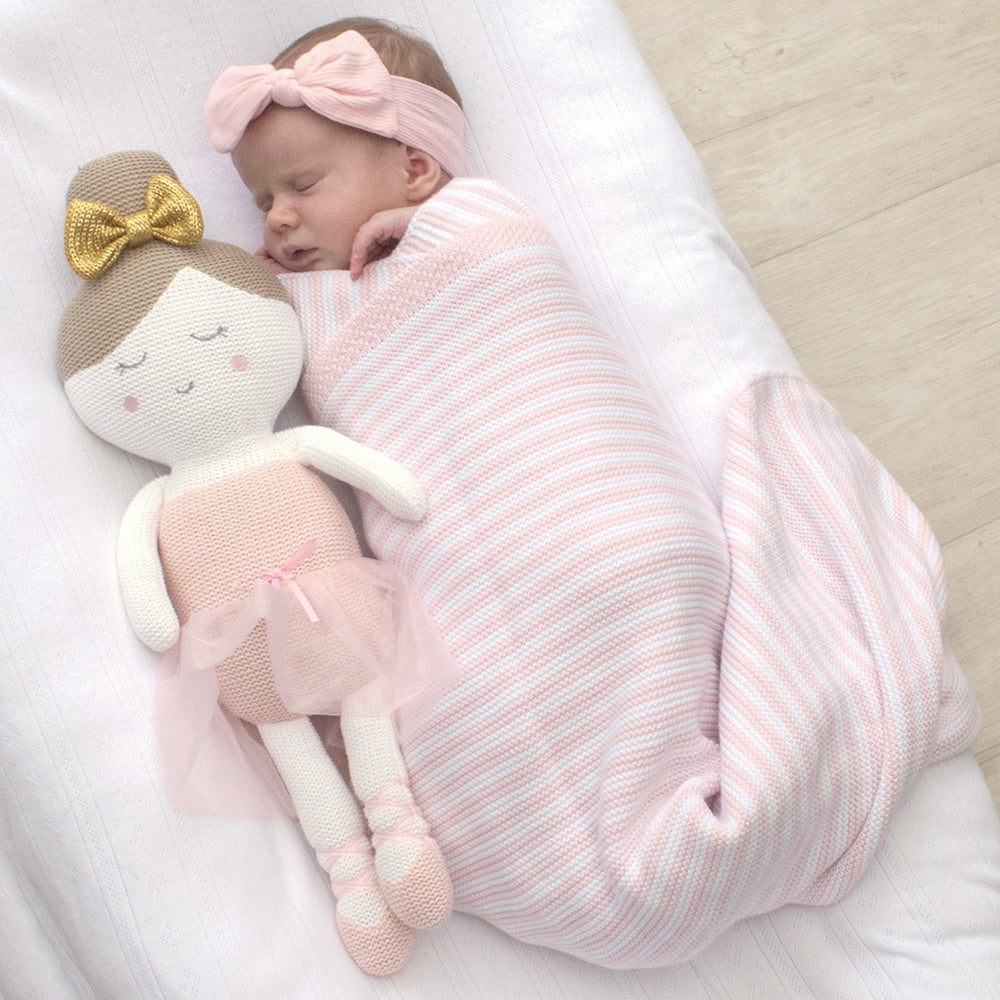 4322845-living-textiles-baby-85cm-cotton-knitted-stripe-blanket-blush-white