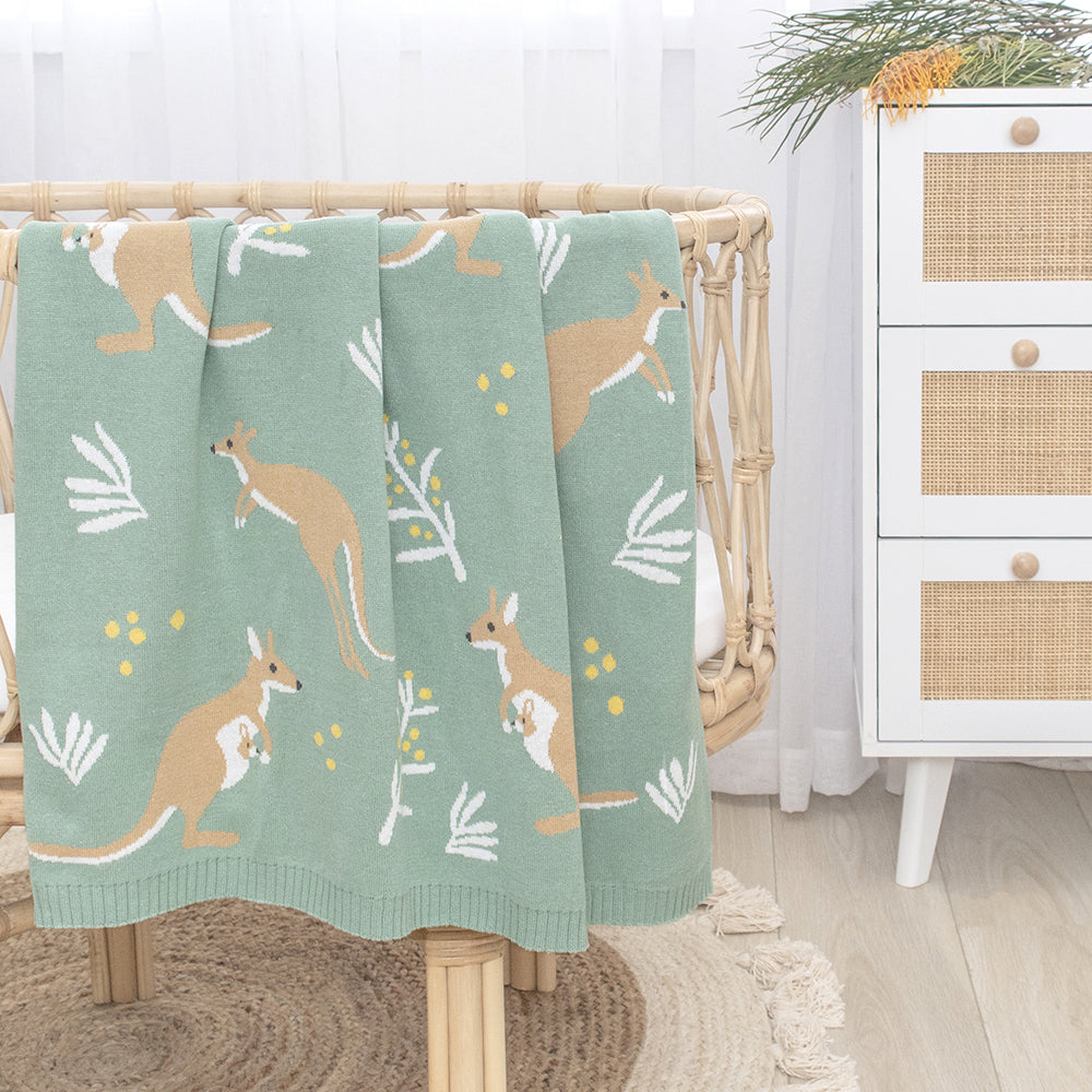 4323001-living-textiles-australiana-85cm-cotton-baby-blanket-kangaroo-green