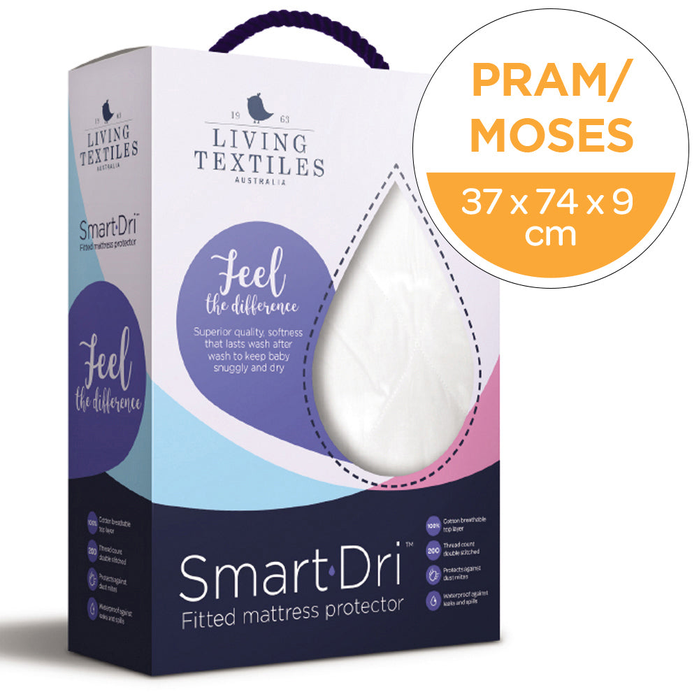 Smart-Dri Baby 74cm Waterproof Pram/Moses Bassinet Mattress Protector White