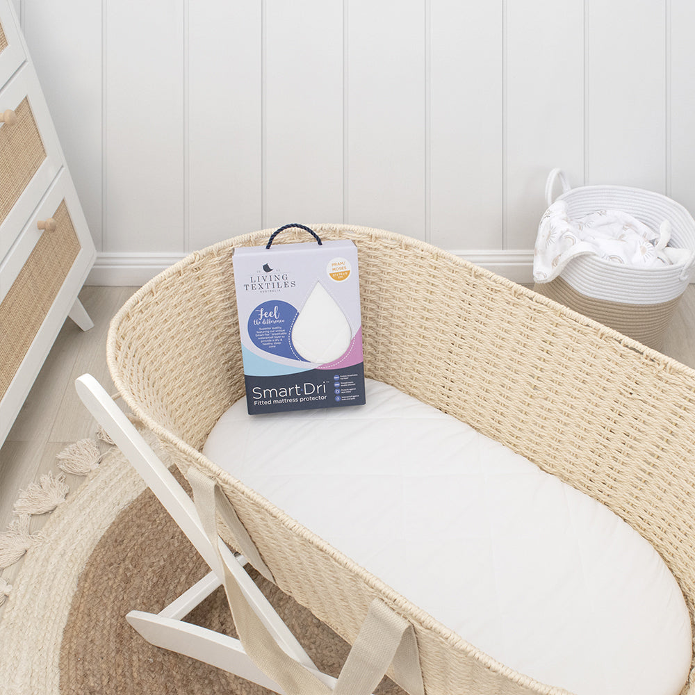 Smart-Dri Baby 74cm Waterproof Pram/Moses Bassinet Mattress Protector White