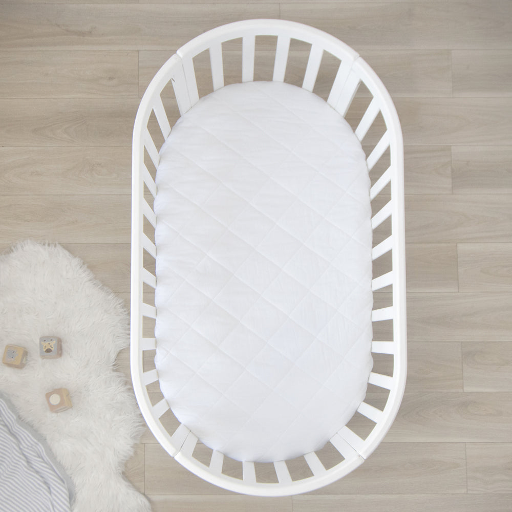 Smart-Dri Baby 127cm Waterproof Oval Cot Mattress Protector - White