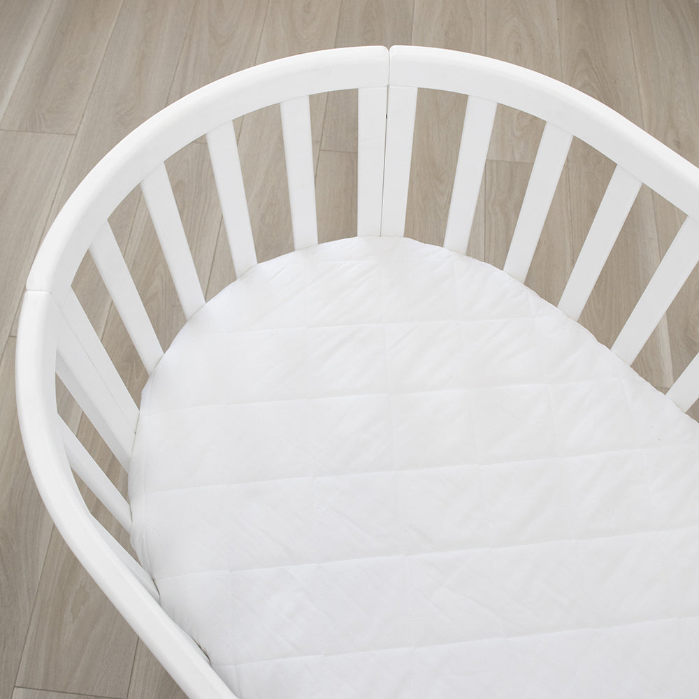 Smart-Dri Baby 127cm Waterproof Oval Cot Mattress Protector - White