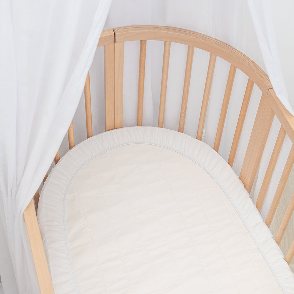 Smart-Dri Baby 127cm Waterproof Oval Cot Mattress Protector - White