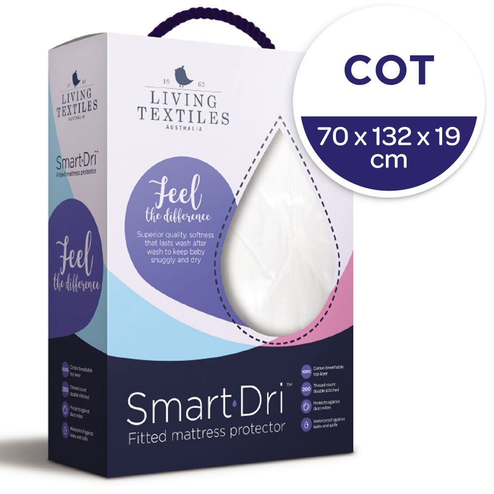 Smart-Dri Standard Baby 132cm Waterproof Cot Mattress Protector - White