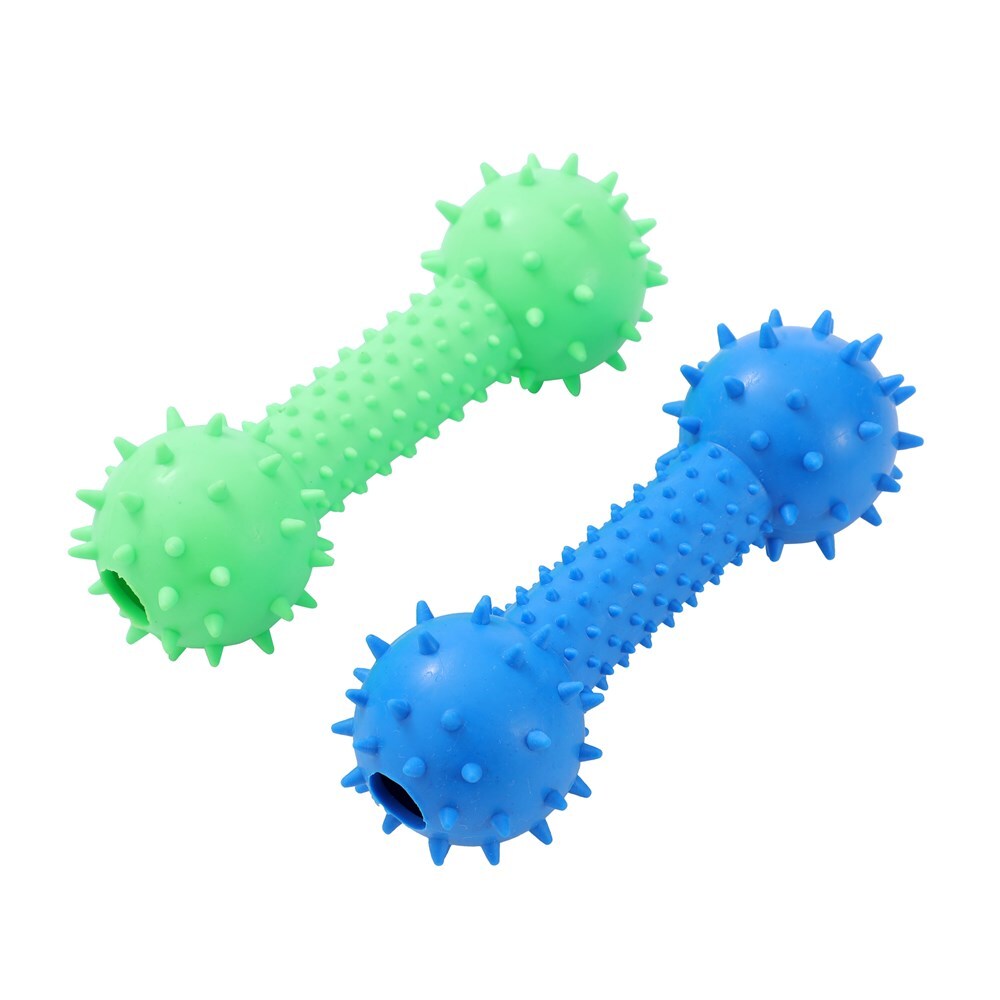 36034-paws-claws-rubber-14-5x5cm-dumbbell-pet-dog-toy-assorted