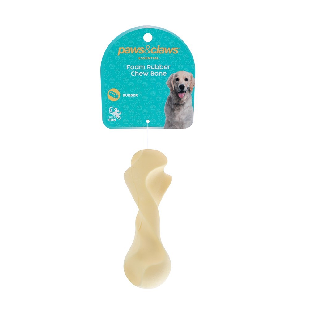 36058-paws-claws-tpr-foam-12-5cm-rubber-chew-bone-pet-dog-toy-assorted