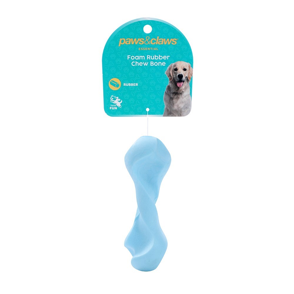 36058-paws-claws-tpr-foam-12-5cm-rubber-chew-bone-pet-dog-toy-assorted