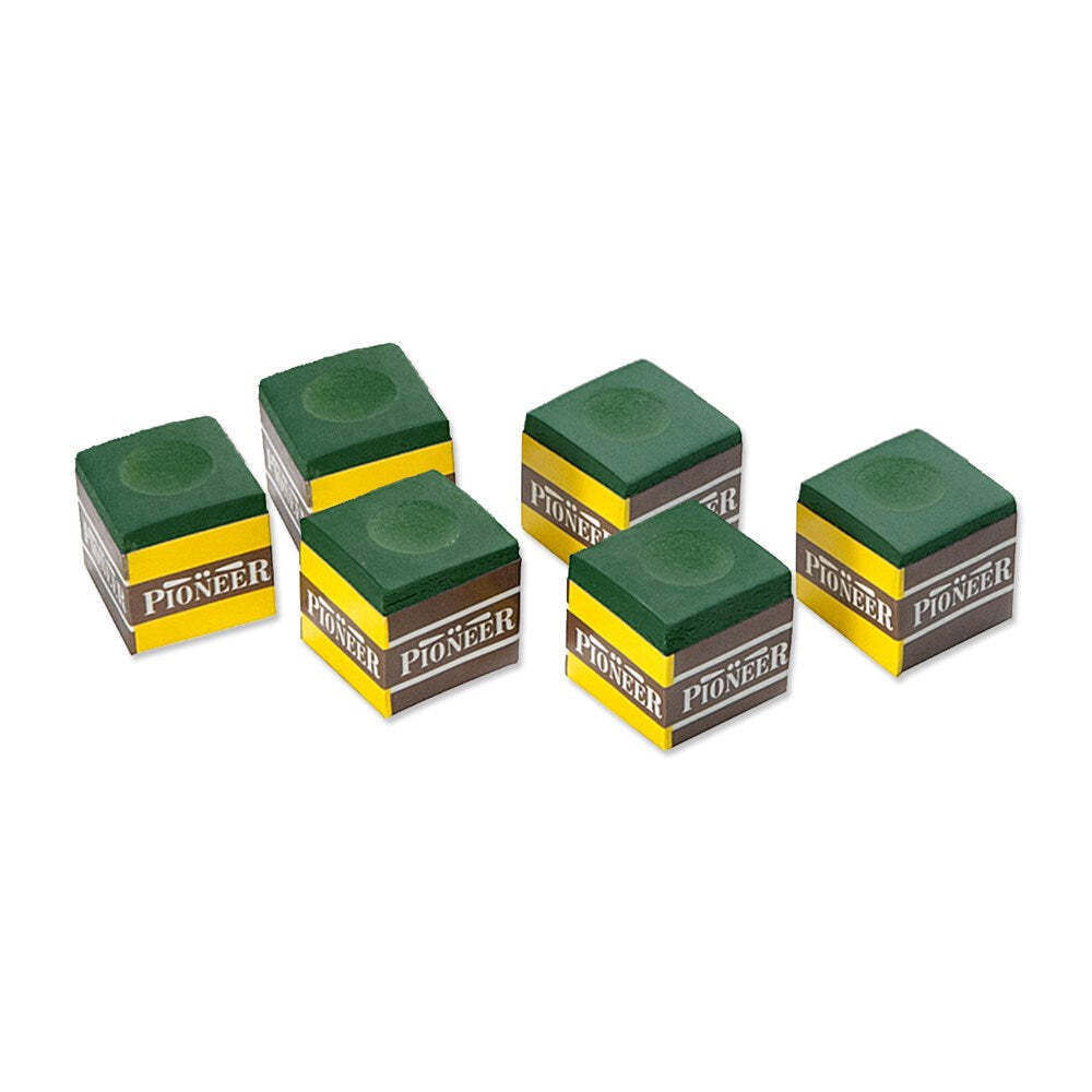 6pc Formula Sports Pioneer Cue Chalk Square - Green