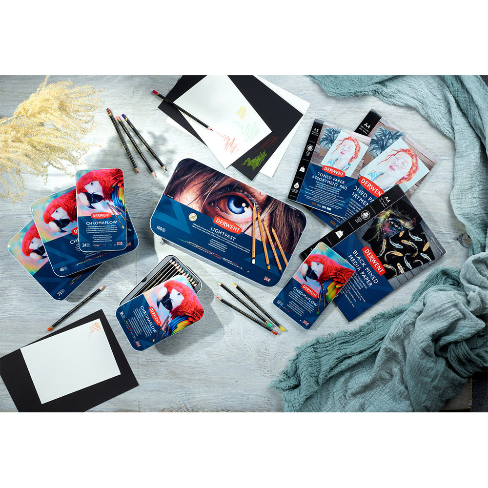 2305856-12pk-derwent-chromaflow-professional-drawing-colouring-pencil-tin