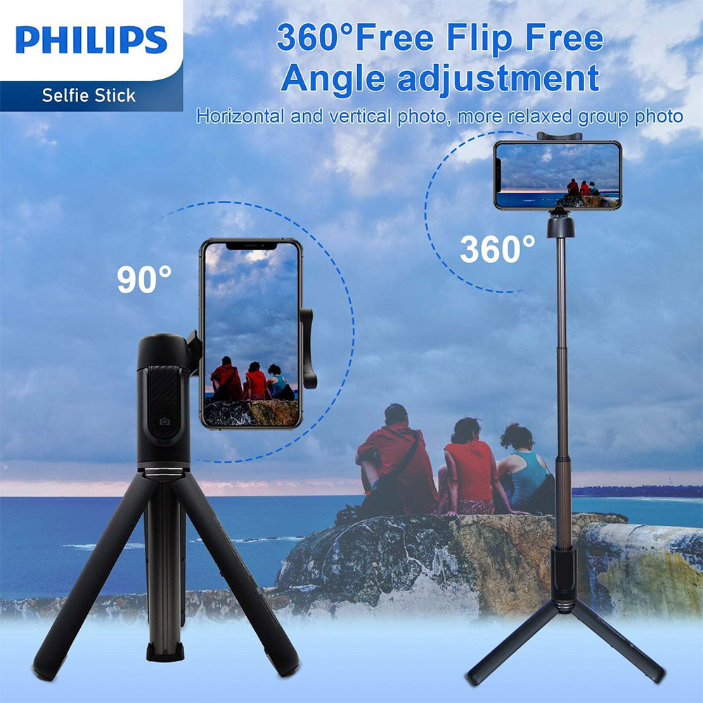 4895229100626-philips-flexible-tripod-selfie-stick-w-bluetooth-remote-for-iphone-black