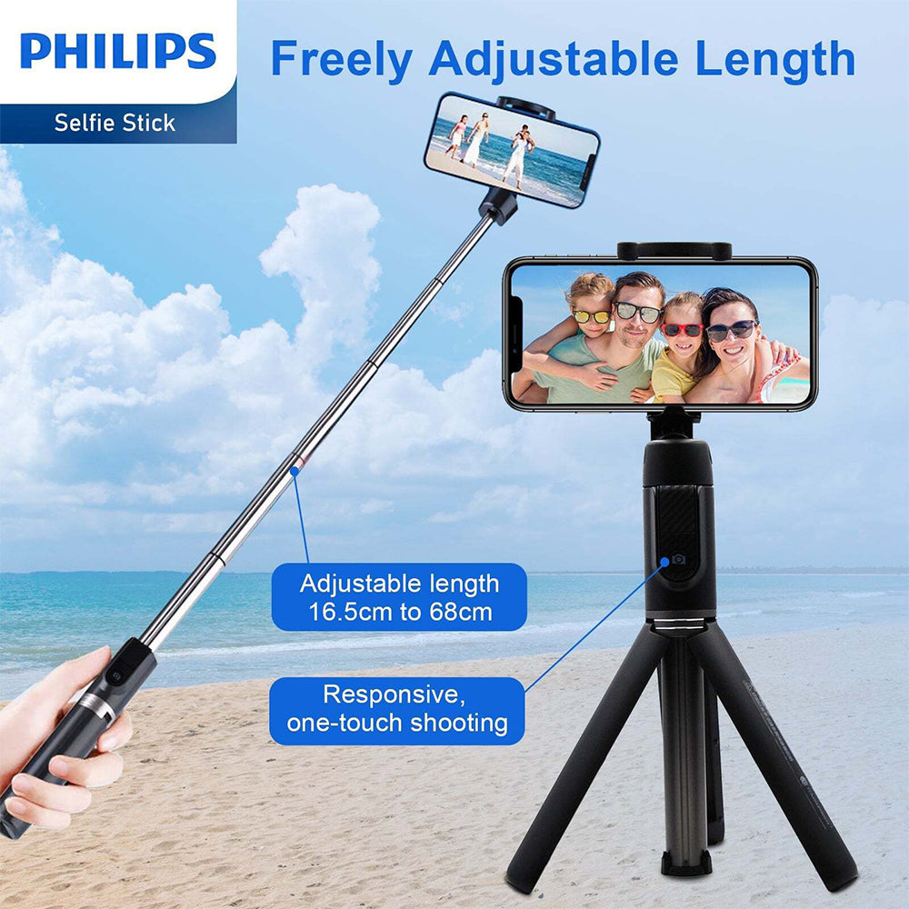 4895229100626-philips-flexible-tripod-selfie-stick-w-bluetooth-remote-for-iphone-black