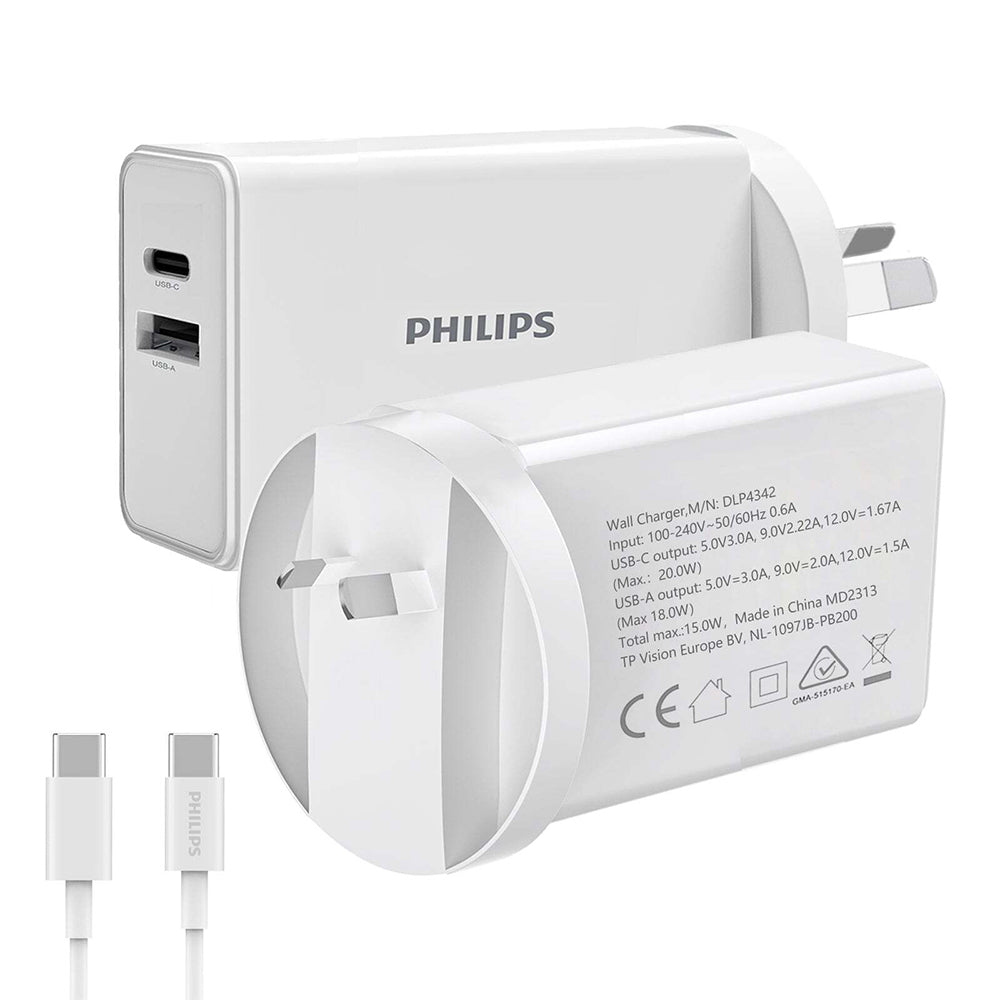4895229134898-philips-20w-wall-charger-adapter-w-usb-c-to-type-c-cable-for-samsung-white