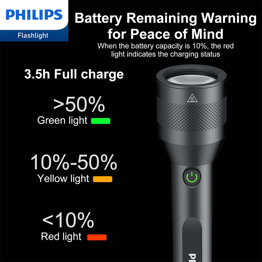 4895229136144-philips-rechargeable-led-handheld-1000lm-flashlight-black