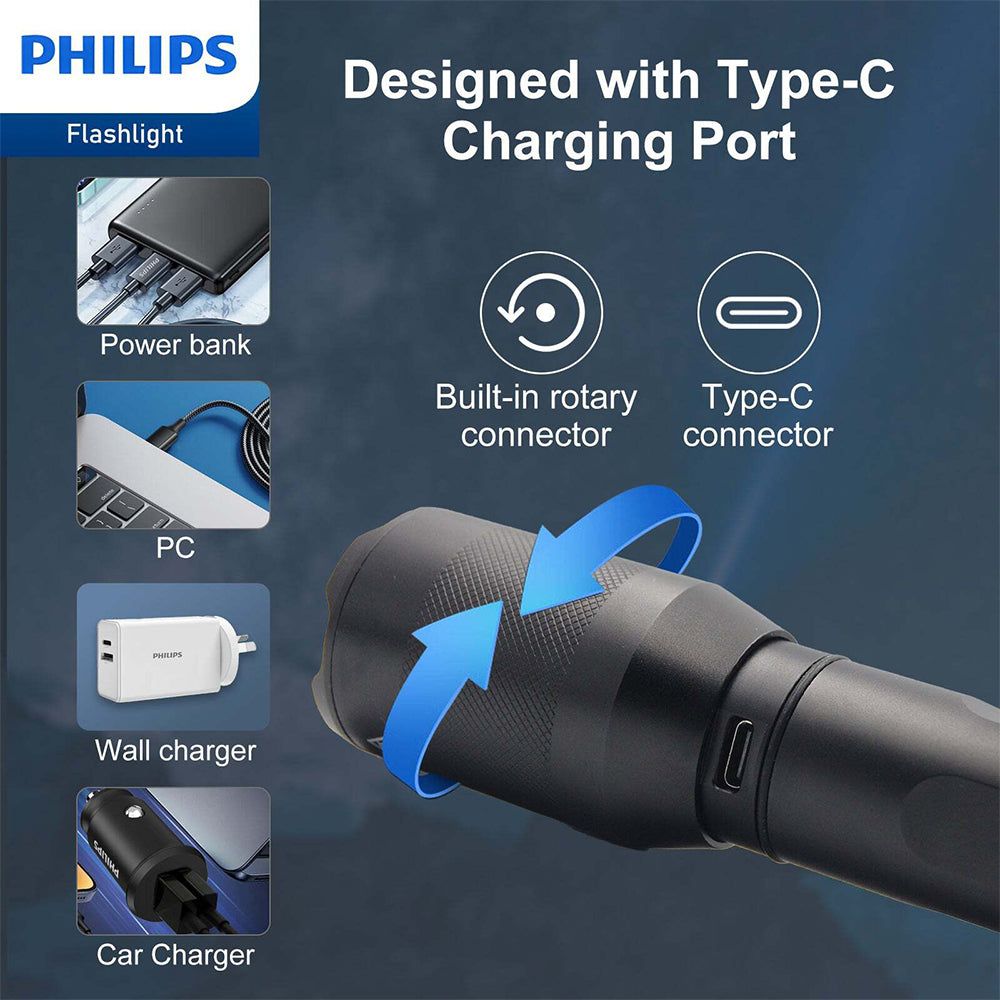 4895229136151-philips-rechargeable-led-handheld-1200lm-flashlight-black