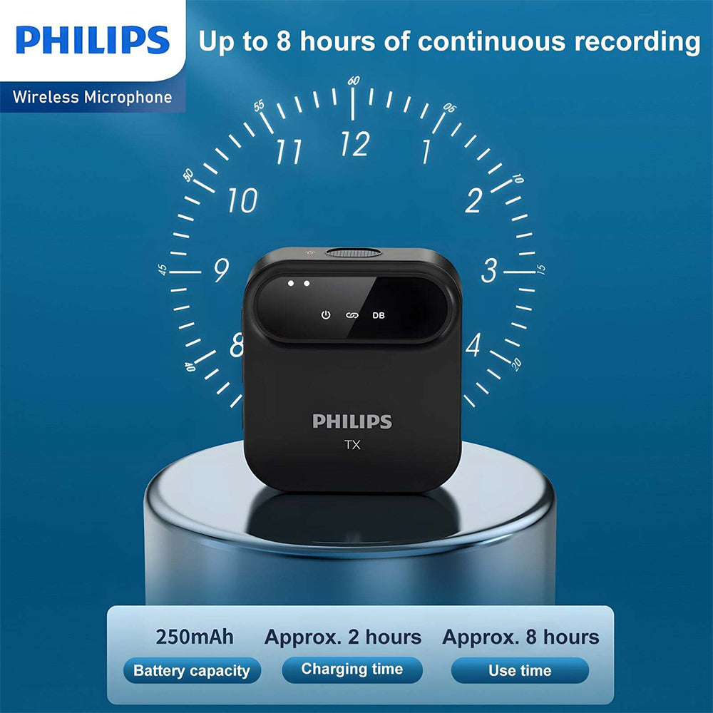 6951613954881-2pc-philips-2-4ghz-wireless-microphone-sound-recorder-collector-black
