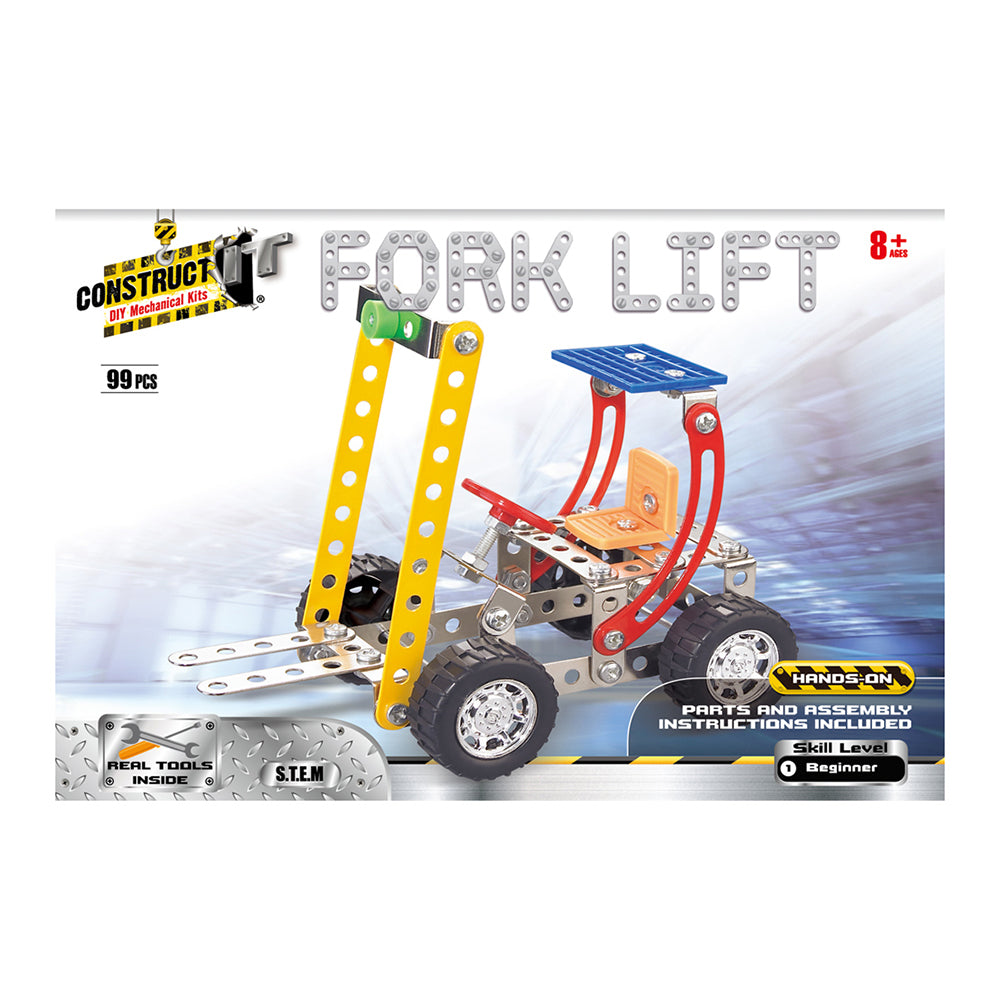 99pc Construct IT DIY Forklift Toy w/ Tools Kit Kids 8y+