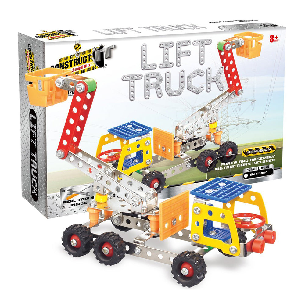 120pc Construct IT DIY Lift Truck Toy w/ Tools Kit Kids 8y+