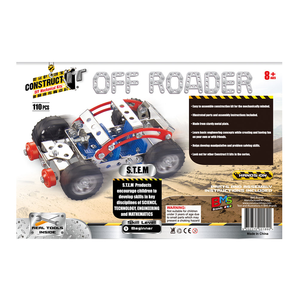 110pc Construct IT DIY Off Roader Vehicle Toy w/ Tools Kit Kids 8y+