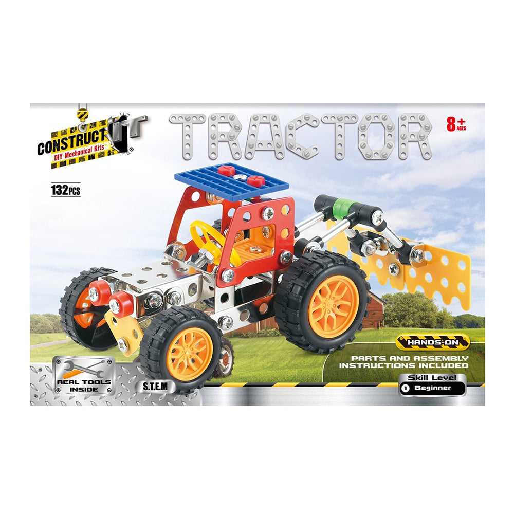 132pc Construct IT DIY Tractor Toy w/ Tools Kit Kids 8y+