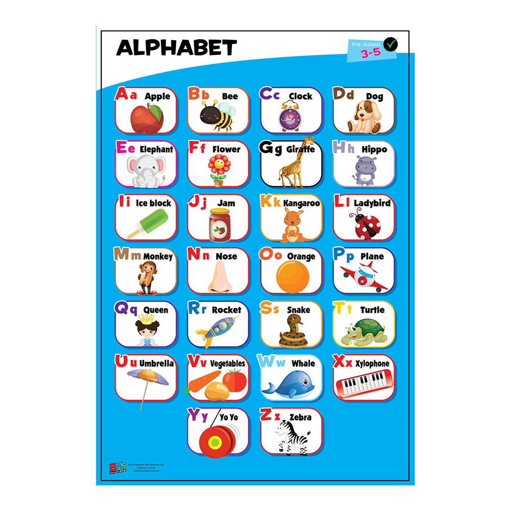 4pc Scribbles Stationery My Wall Chart Learning Shape/Alphabet Kids 3-5y