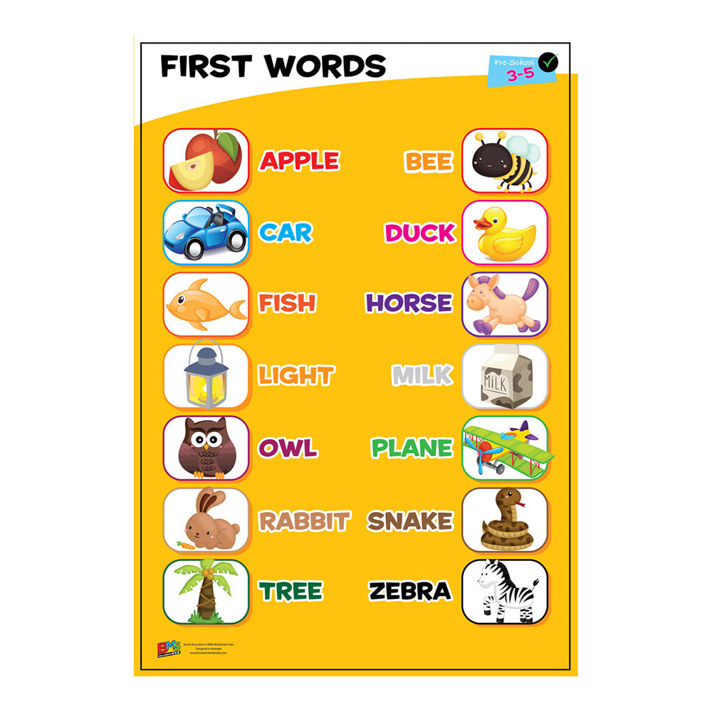 4pc Scribbles Stationery My Wall Chart Learning Shape/Alphabet Kids 3-5y