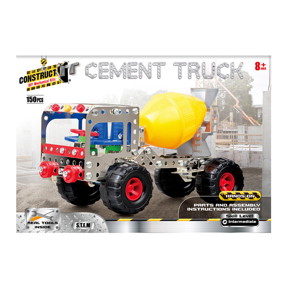 150pc Construct IT DIY Cement Truck Toy w/ Tools Kit Kids 8y+