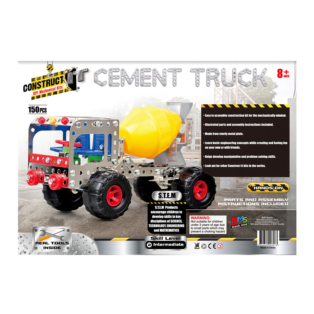 150pc Construct IT DIY Cement Truck Toy w/ Tools Kit Kids 8y+
