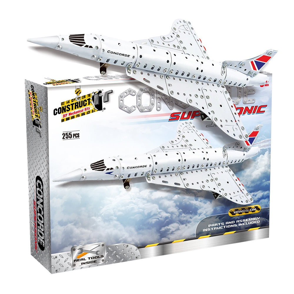 255pc Construct IT DIY Concorde Jet Toy w/ Tools Kit Kids 8y+
