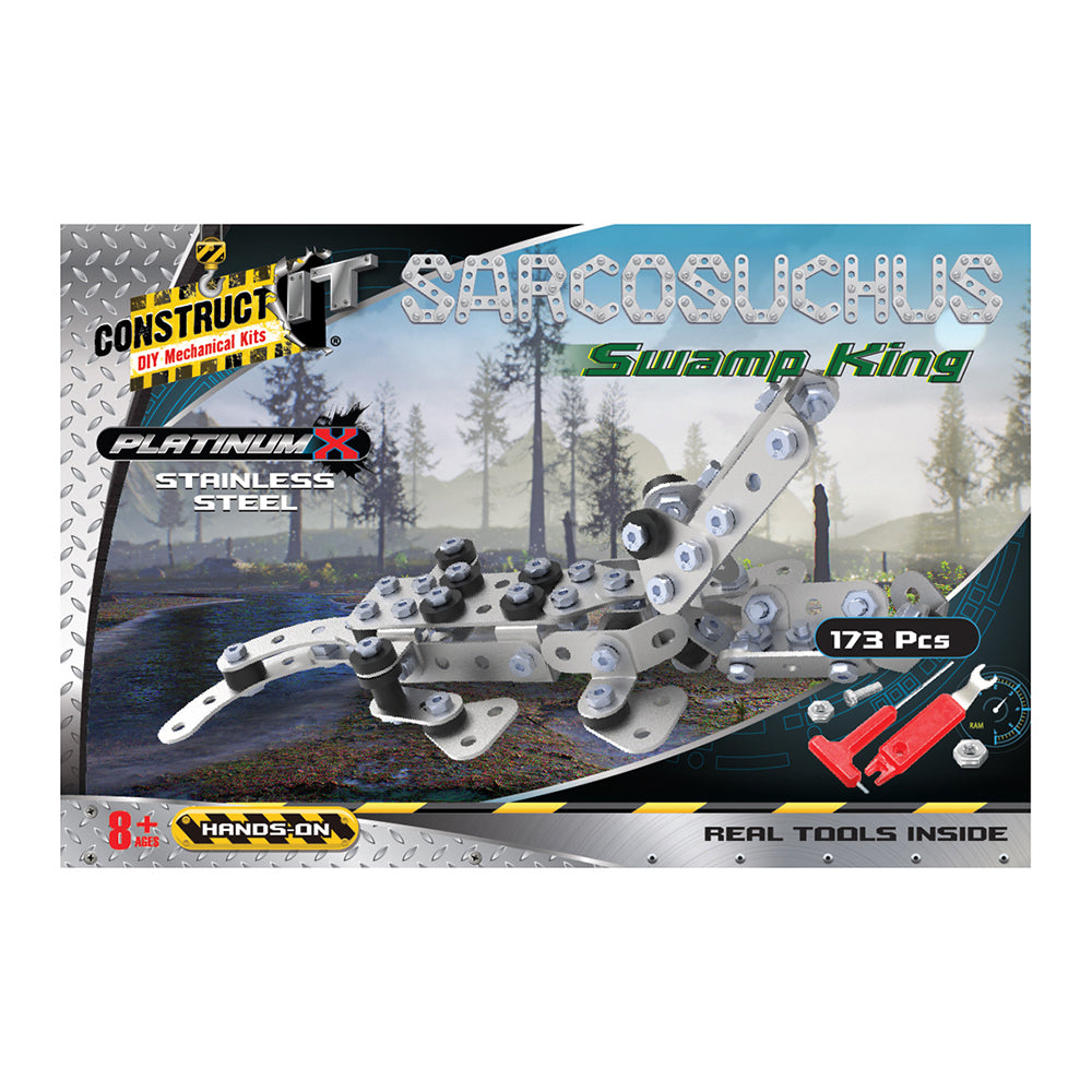 173pc Construct IT Platinum-X Sarcosuchus Swamp King Toy w/Tool Kit Kids 8+