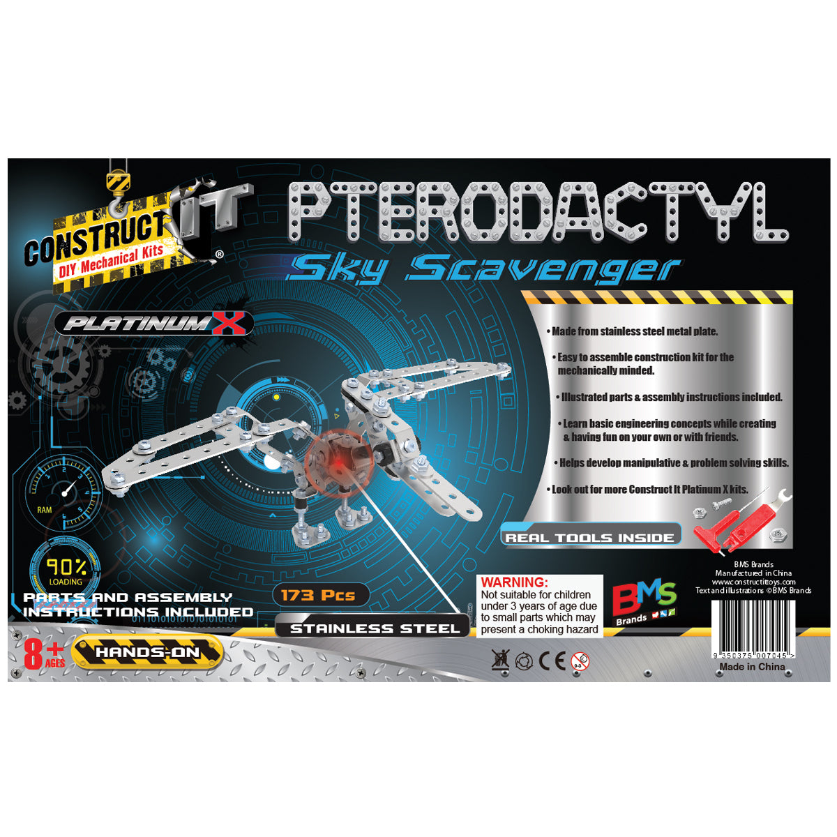 173pc Construct IT Platinum-X Sky Scavenger Toy w/ Tools Kit Kids 8+