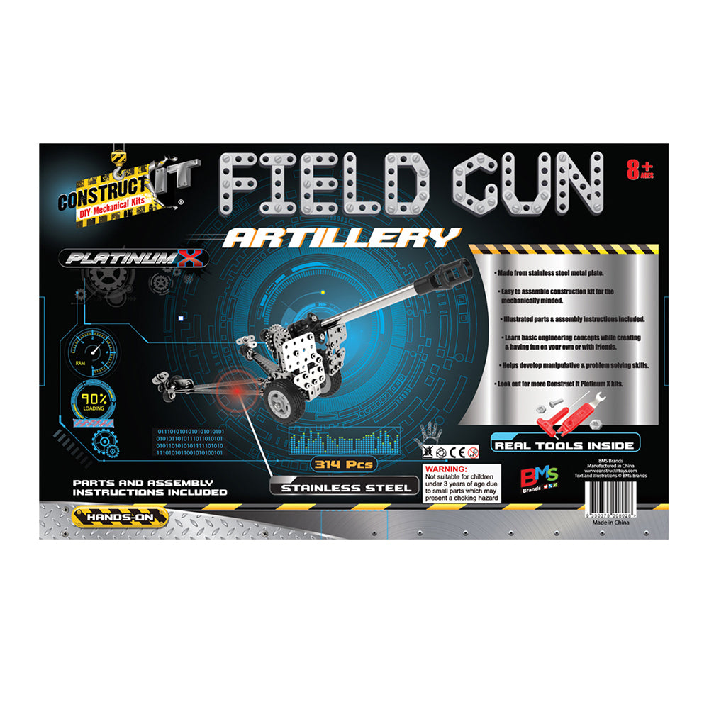 314pc Construct IT Platinum-X Military Gun Artillery Toy w/Tool Kit Kids 8+