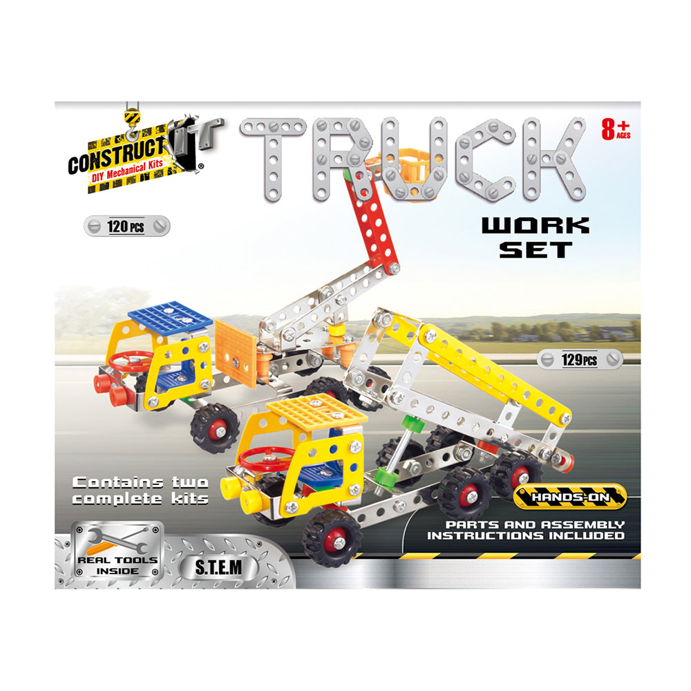 120pc Construct IT DIY Truck Work Set Toy w/ Tools Kit Kids 8y+