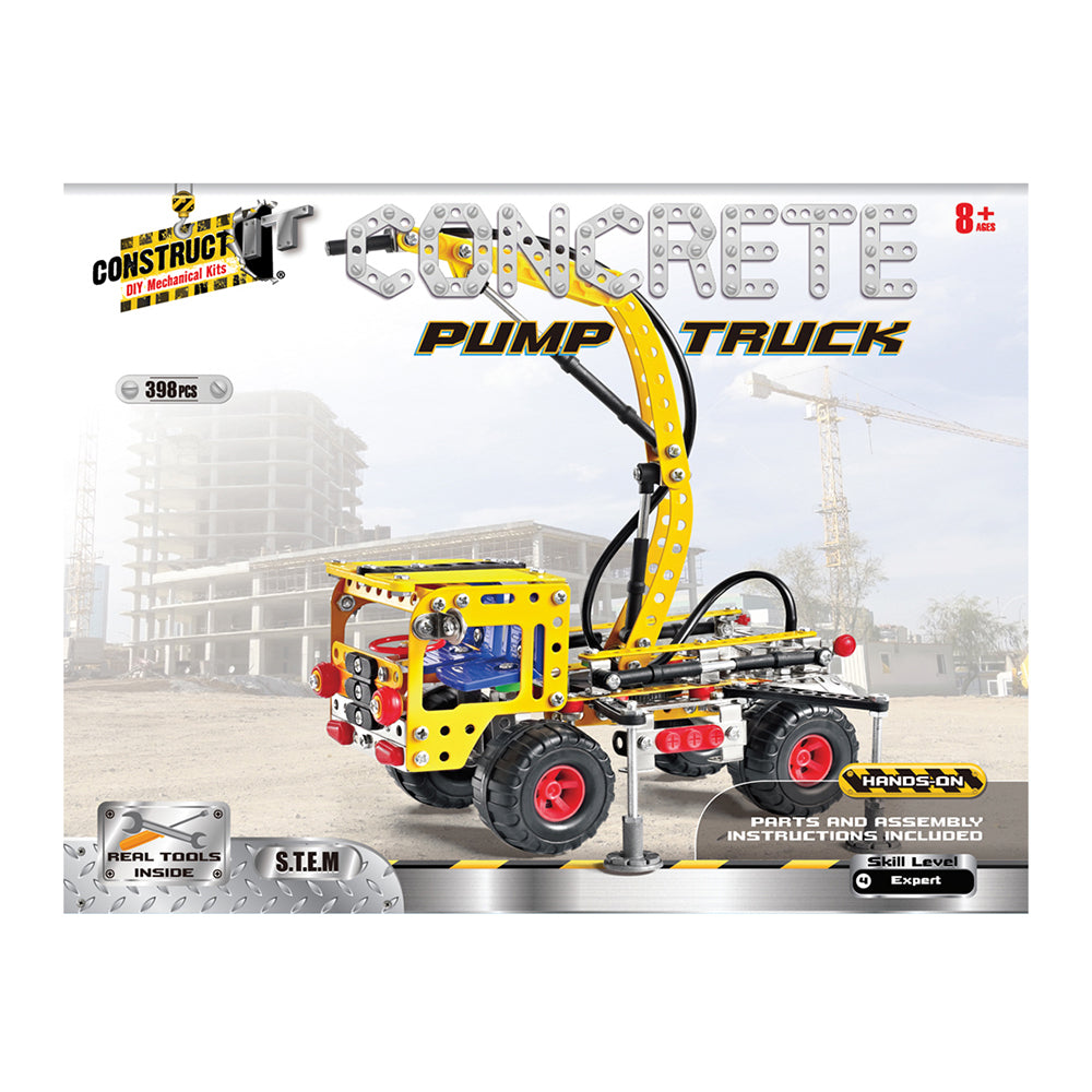 398pc Construct IT DIY Pump Truck Toy w/ Tools Kit Kids 8y+