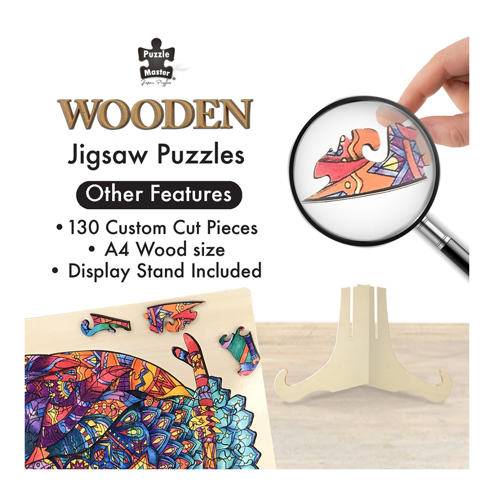 130pc Puzzle Master Series-1 Wooden Jigsaw w/ Stand Set Kids 8y+ Owl
