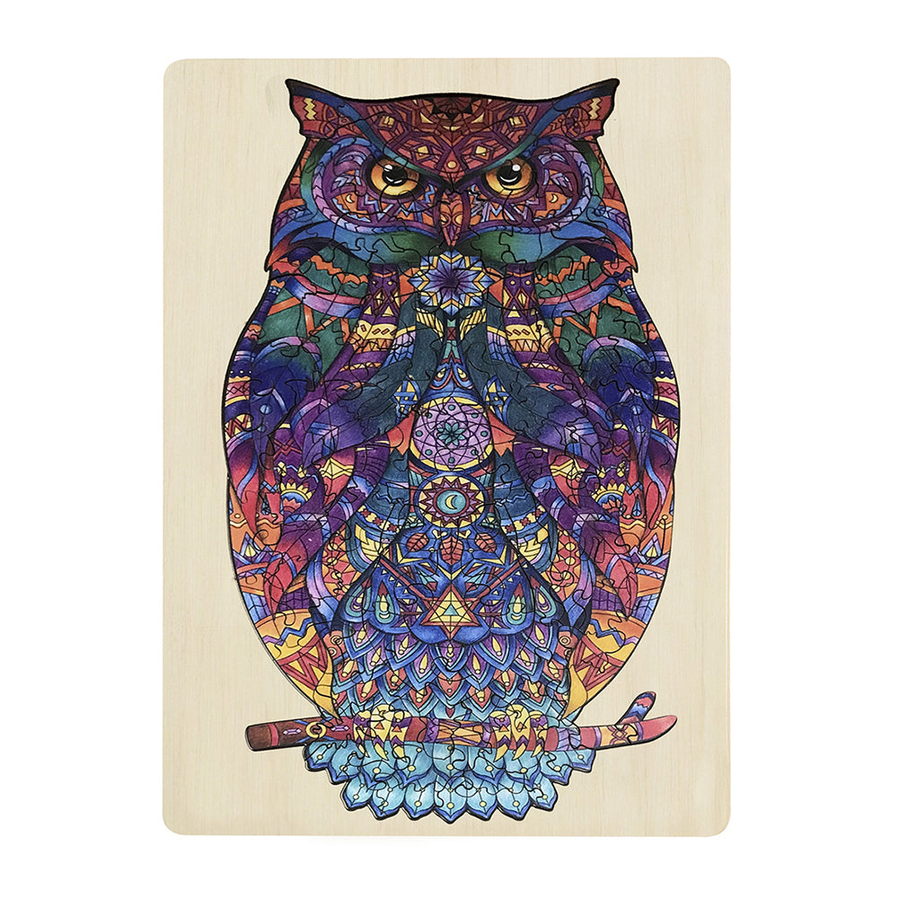 130pc Puzzle Master Series-1 Wooden Jigsaw w/ Stand Set Kids 8y+ Owl